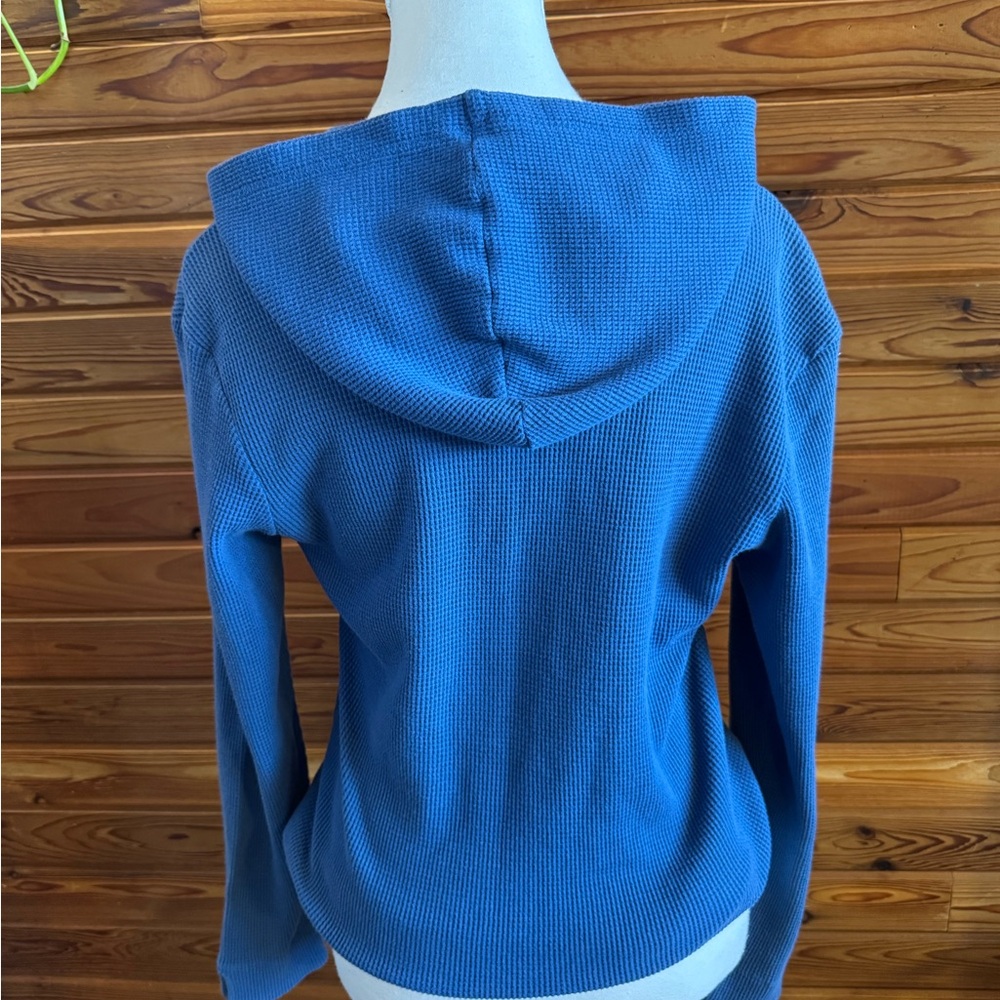 Christine Alexander Cobalt Hooded Zip Sweater with Rhinestone Pull - Picture 5 of 9
